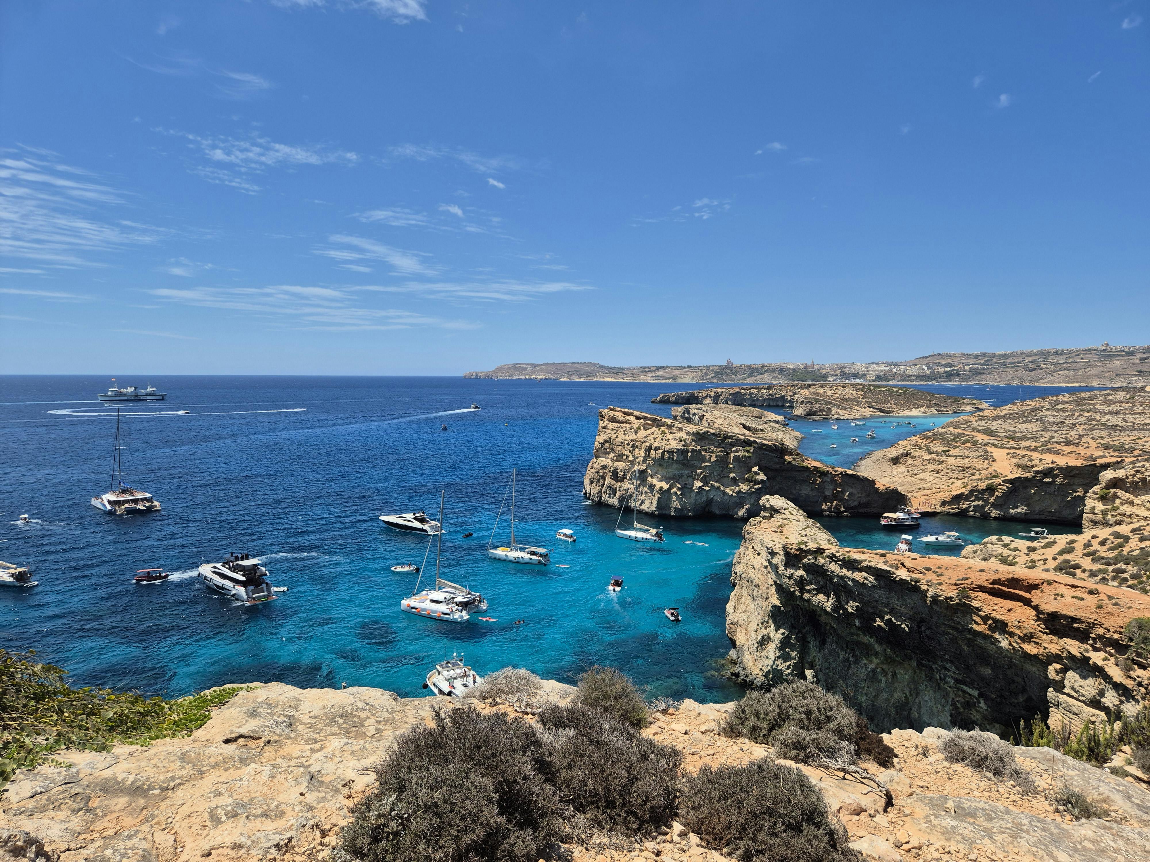 A vibrant marketplace in a Mediterranean coastal town